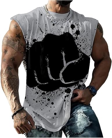 MARSVOVO Mens Tank Top Soft Fashion Graphic Tees Loose