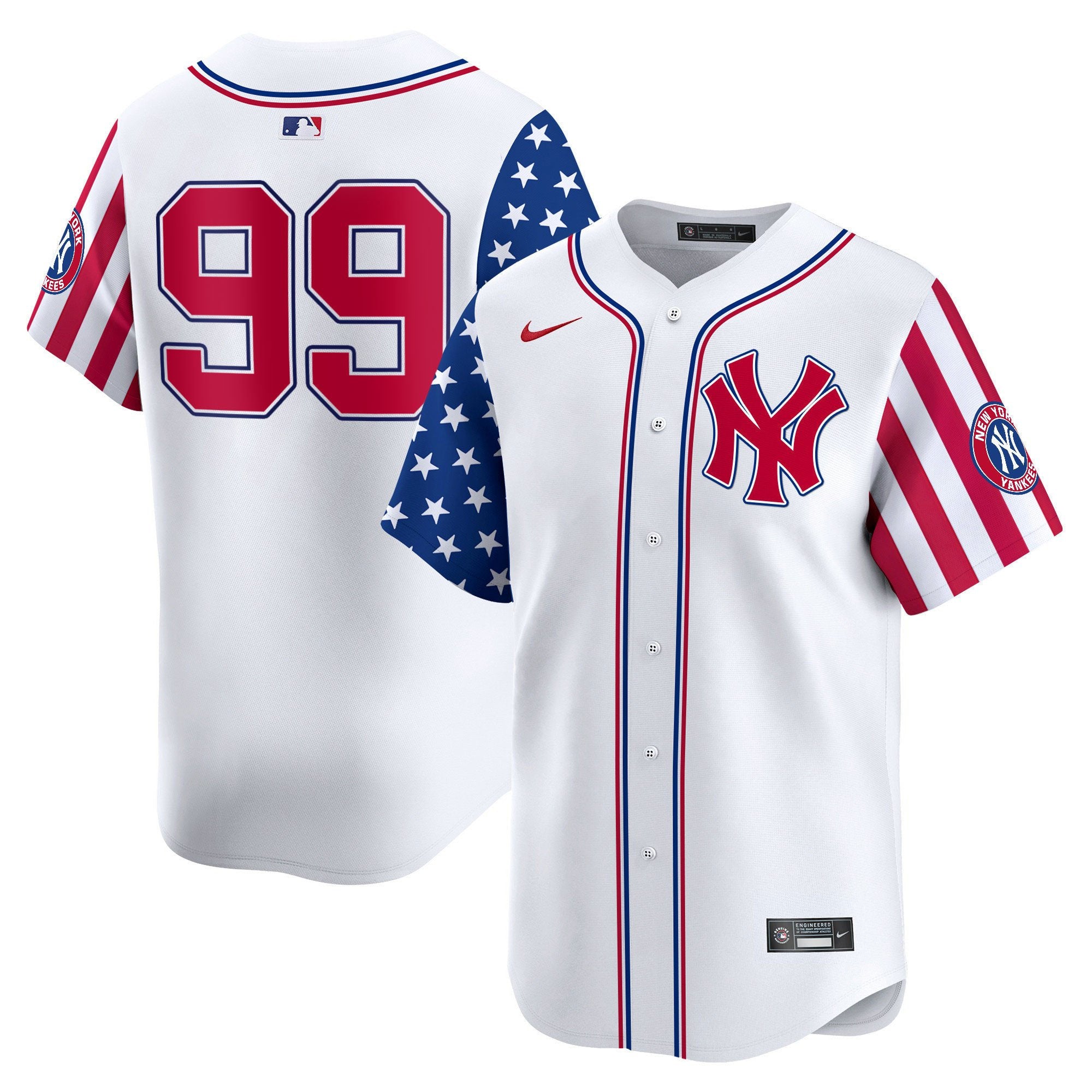 Aaron Judge New York Yankees 2024 Independence Day Vapor Premier Limited Jersey - All Stitched - Men, White