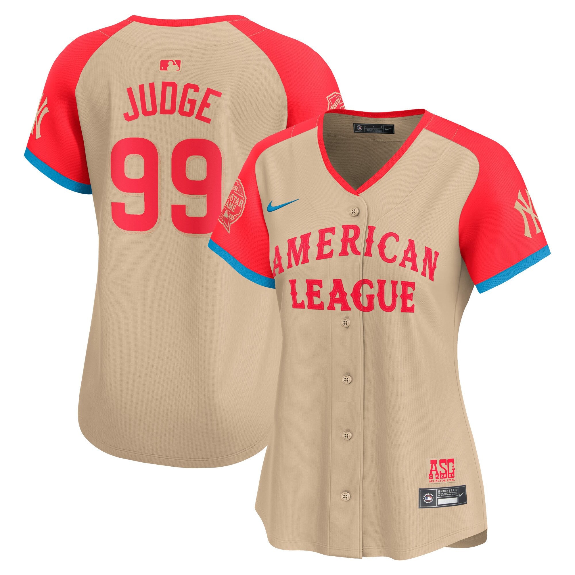 American League 2024 All-Star Game Limited Jersey - Cream - All Stitched - Women, Aaron Judge