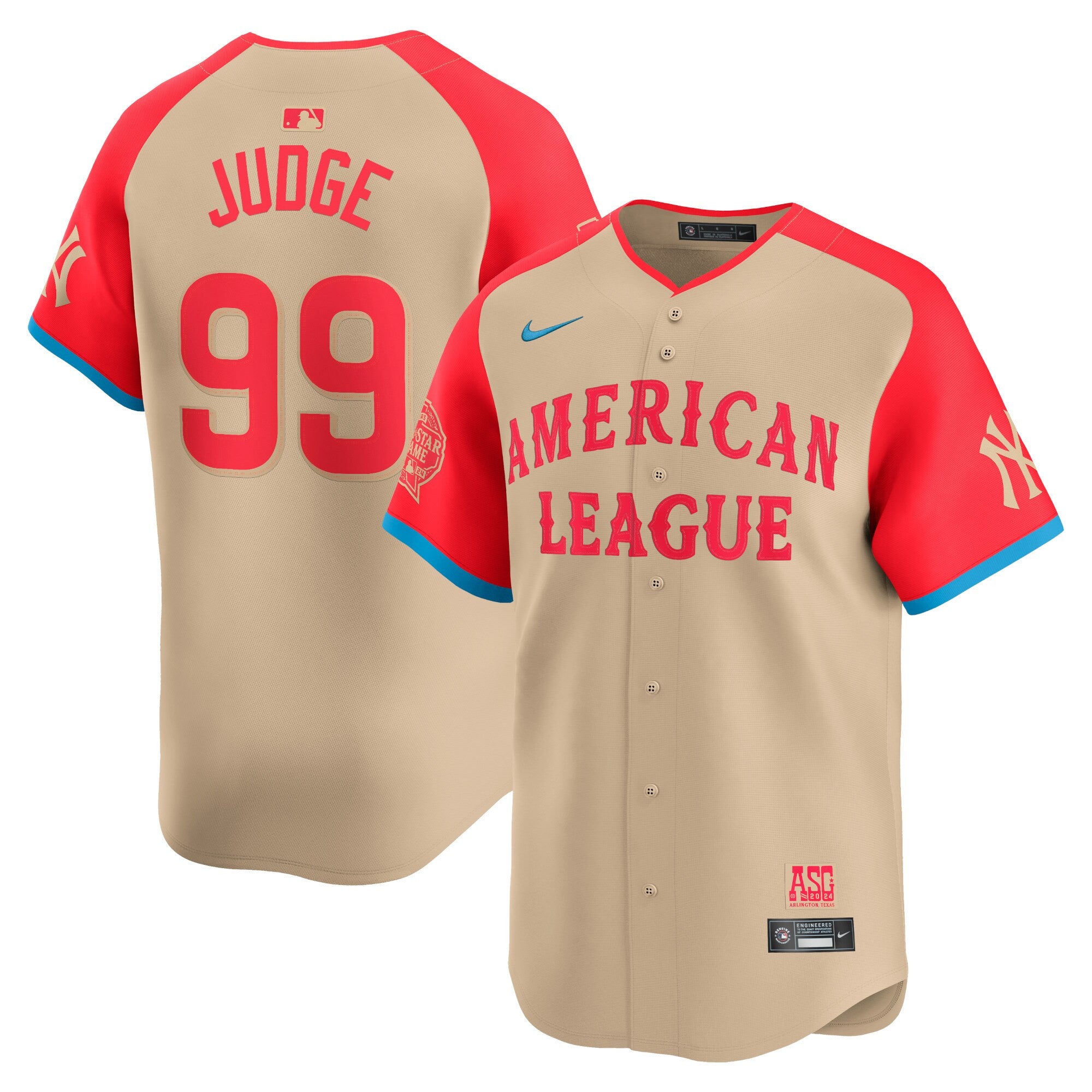 American League 2024 All-Star Game Limited Jersey - Cream - All Stitched - Men, Aaron Judge