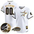 Astros 1999 Throwback 35th & Astrodome Patch Vapor Premier Limited Custom Jersey - All Stitched - Men, White Gold