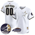 Astros 1999 Throwback 35th & Astrodome Patch Vapor Premier Limited Custom Jersey - All Stitched - Men, White