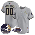 Astros 1999 Throwback 35th & Astrodome Patch Vapor Premier Limited Custom Jersey - All Stitched - Men, Gray