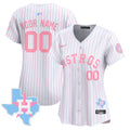 Astros Bubblegum Pink Vapor Premier Limited Custom Jersey - All Stitched - Women, Pinstripe