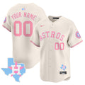 Astros Bubblegum Pink Vapor Premier Limited Custom Jersey - All Stitched - Men, Cream