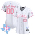Astros Bubblegum Pink Vapor Premier Limited Custom Jersey - All Stitched - Women, White