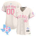 Astros Bubblegum Pink Vapor Premier Limited Custom Jersey - All Stitched - Women, Cream