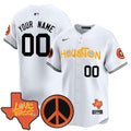 Astros Love Street & Peace Sign Patch Vapor Premier Limited Custom Jersey V2 - All Stitched - Men, White