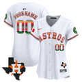 Astros Mexico Texas Patch Vapor Premier Limited Custom Jersey - All Stitched - Women, White