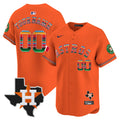 Astros Mexico Texas Patch Vapor Premier Limited Custom Jersey - All Stitched - Men, Orange