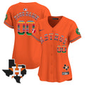 Astros Mexico Texas Patch Vapor Premier Limited Custom Jersey - All Stitched - Women, Orange