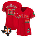 Astros Mexico Texas Patch Vapor Premier Limited Custom Jersey - All Stitched - Women, Red