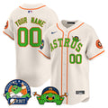 Astros Orbit Patch Vapor Premier Limited Custom Jersey V3 - All Stitched - Youth, Cream