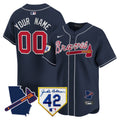 Atlanta Braves 2024 Robinson & Georgia Patch Vapor Premier Limited Custom Jersey - All Stitched - Men, Navy