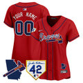 Atlanta Braves 2024 Robinson & Georgia Patch Vapor Premier Limited Custom Jersey - All Stitched - Women, Red