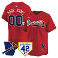 Atlanta Braves 2024 Robinson & Georgia Patch Vapor Premier Limited Custom Jersey - All Stitched - Men, Red