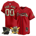 Atlanta Braves Armed Forces Day Vapor Premier Limited Custom Jersey - All Stitched - Youth, Red