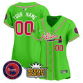 Atlanta Braves Atliens Vapor Premier Limited Custom Jersey - All Stitched - Women, Bright Green