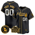 Atlanta Braves Atliens Vapor Premier Limited Custom Jersey - All Stitched - Men, Black Gold
