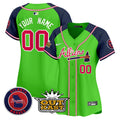 Atlanta Braves Atliens Vapor Premier Limited Custom Jersey - All Stitched - Women, Green Alternate