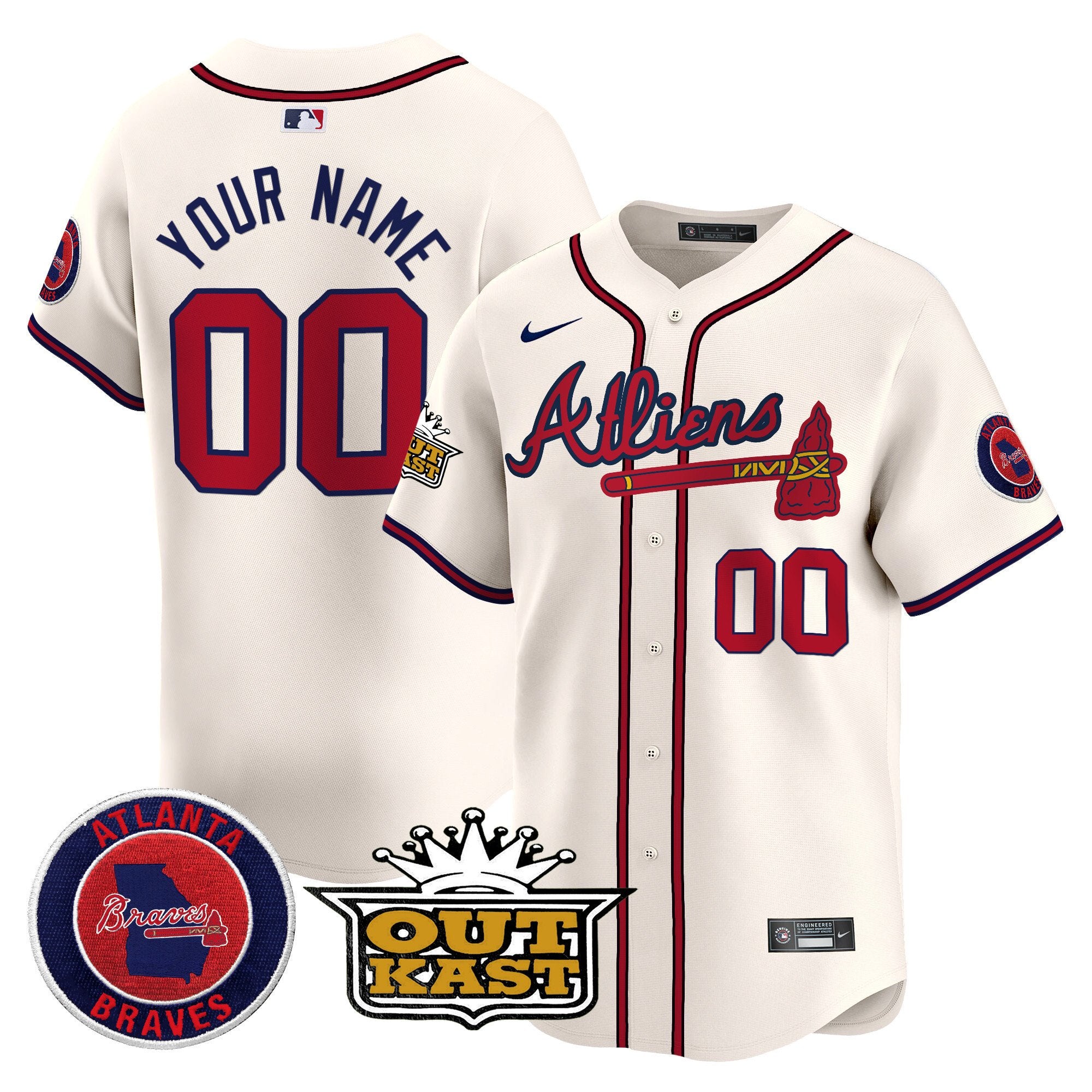 Atlanta Braves Atliens Vapor Premier Limited Custom Jersey V4 - All Stitched