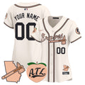 Atlanta Braves Peach Vapor Premier Limited Custom Jersey - All Stitched - Women, Cream