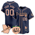 Atlanta Braves Peach Vapor Premier Limited Custom Jersey - All Stitched - Men, Navy
