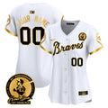 Atlanta Braves Throwback 1974 - 1982 Vapor Premier Limited Custom Jersey - All Stitched - Women, 1974 White Gold