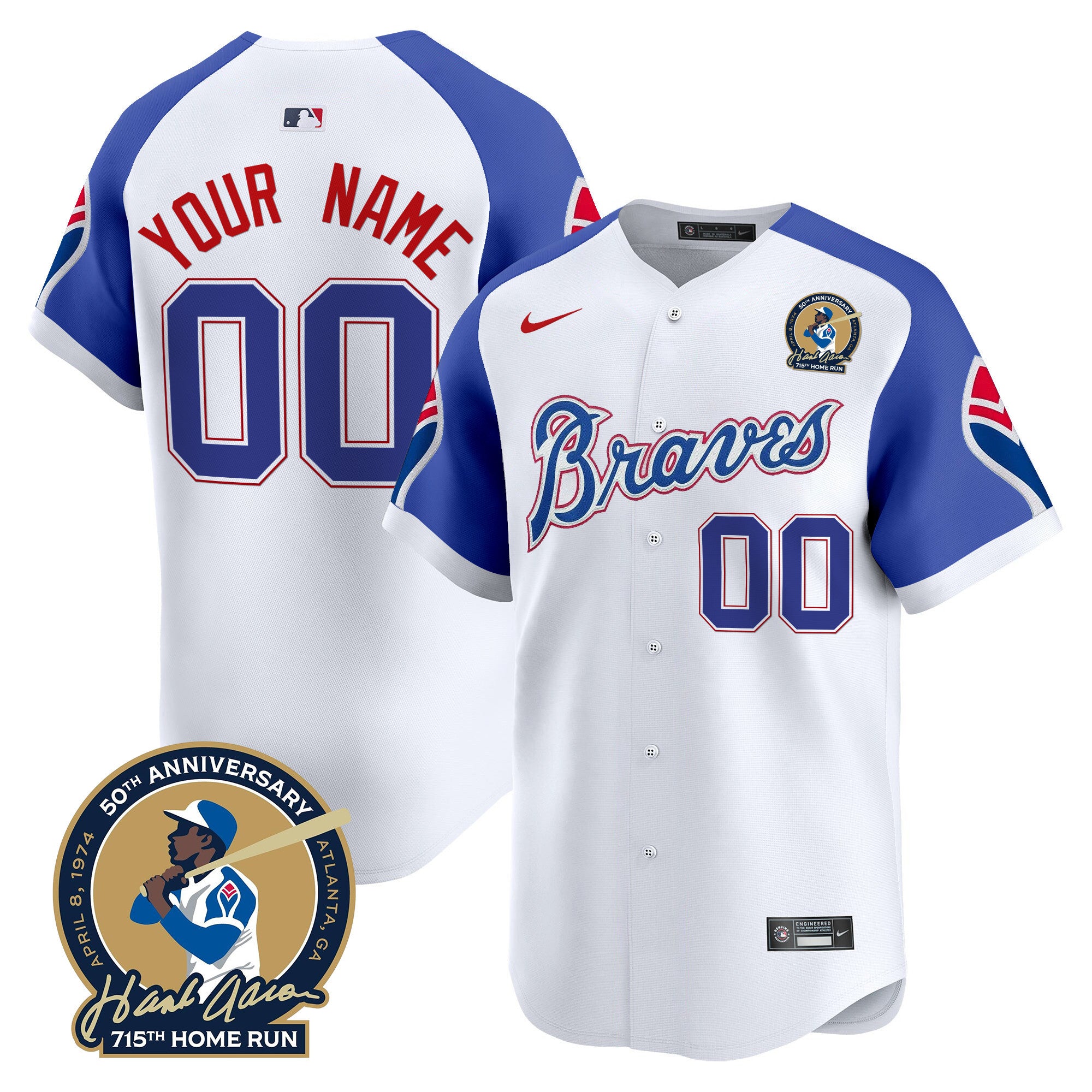 Atlanta Braves Throwback 1974 - 1982 Vapor Premier Limited Custom Jersey - All Stitched - Men, 1974