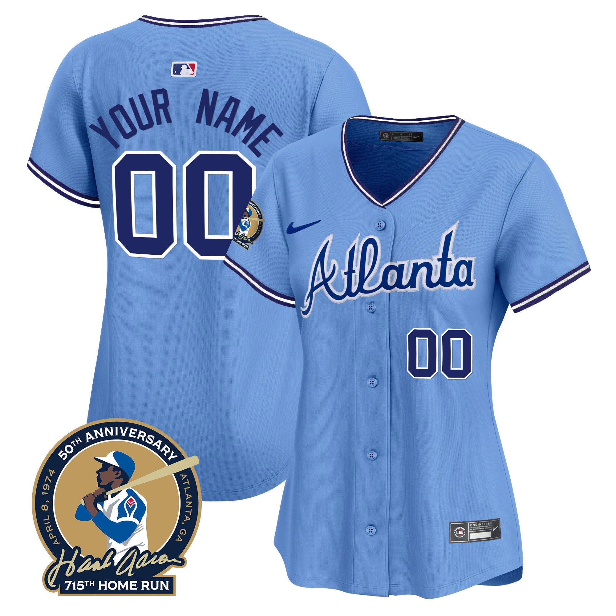 Atlanta Braves Throwback 1974 - 1982 Vapor Premier Limited Custom Jersey - All Stitched - Women, 1982