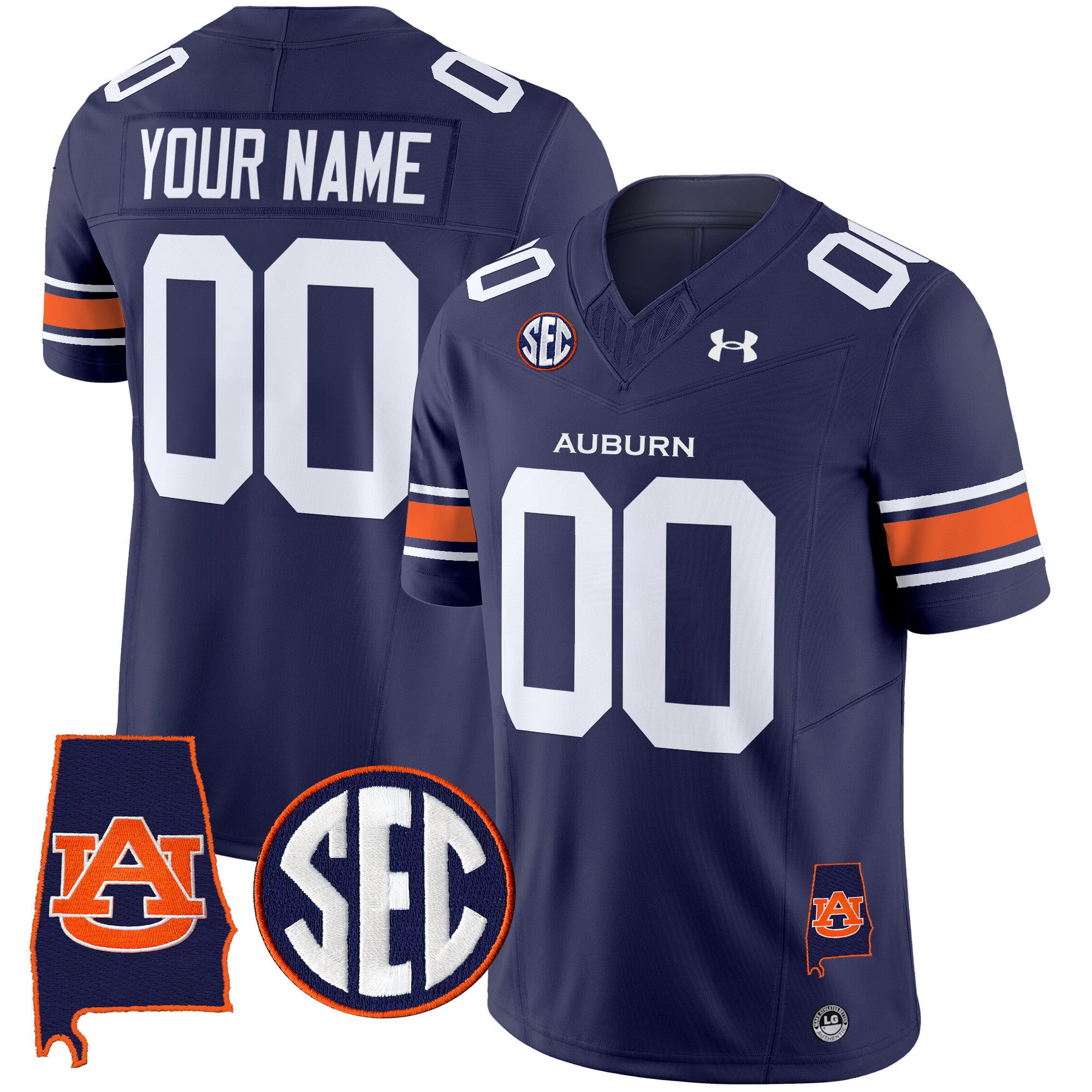 Auburn Tigers 2024 Alabama Patch Vapor Limited Custom Jersey - All Stitched - Men, Navy