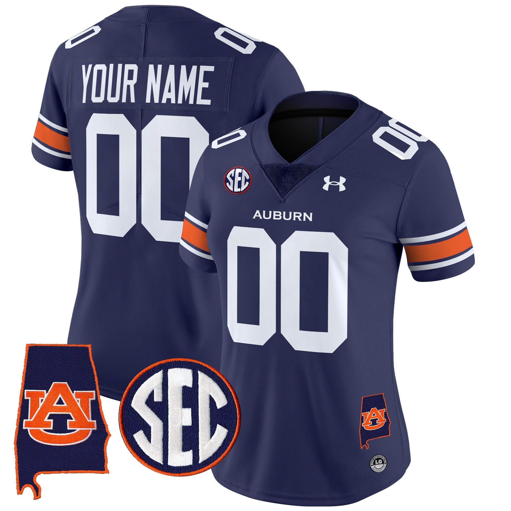 Auburn Tigers 2024 Alabama Patch Vapor Limited Custom Jersey - All Stitched - Women, Navy