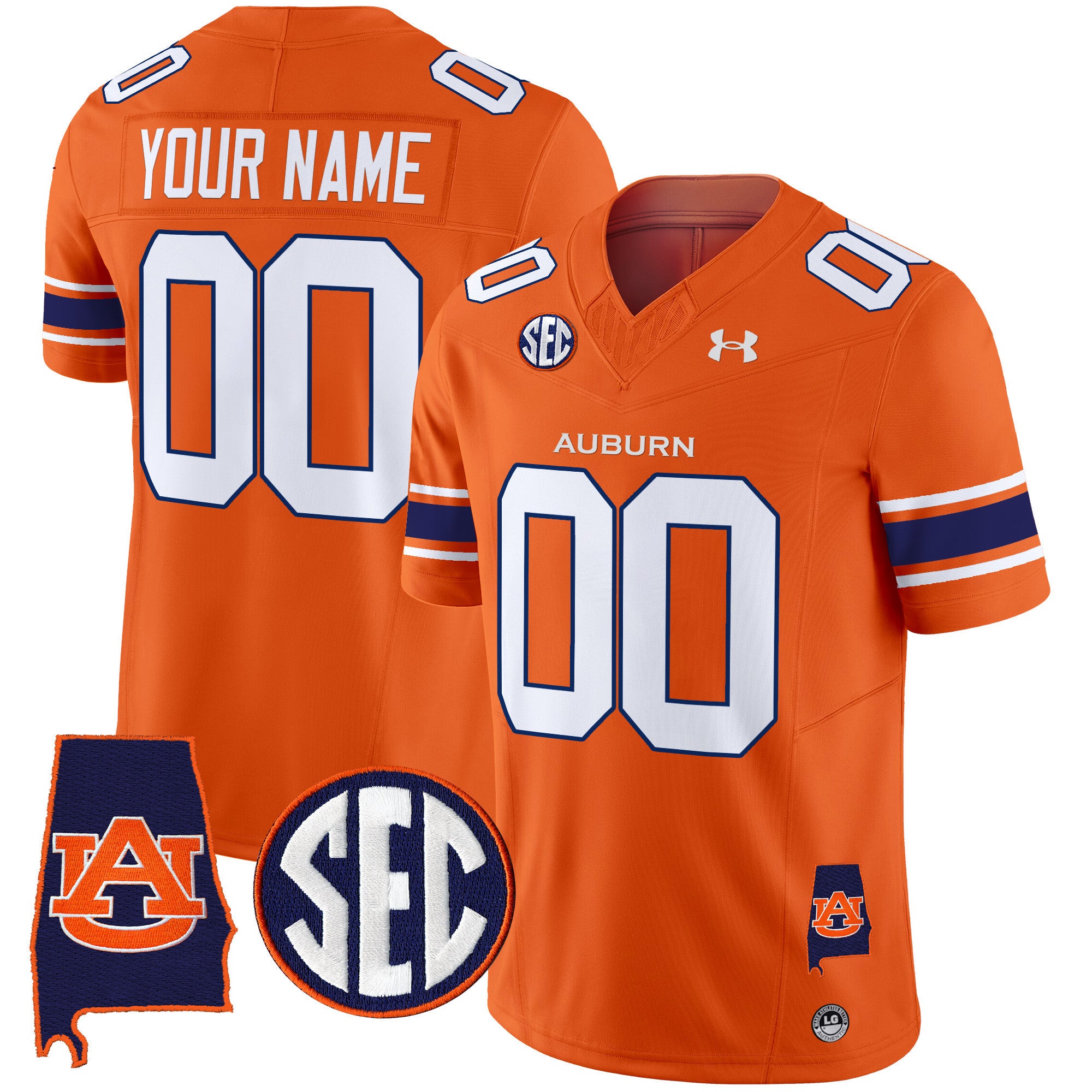 Auburn Tigers 2024 Alabama Patch Vapor Limited Custom Jersey - All Stitched - Men, Orange