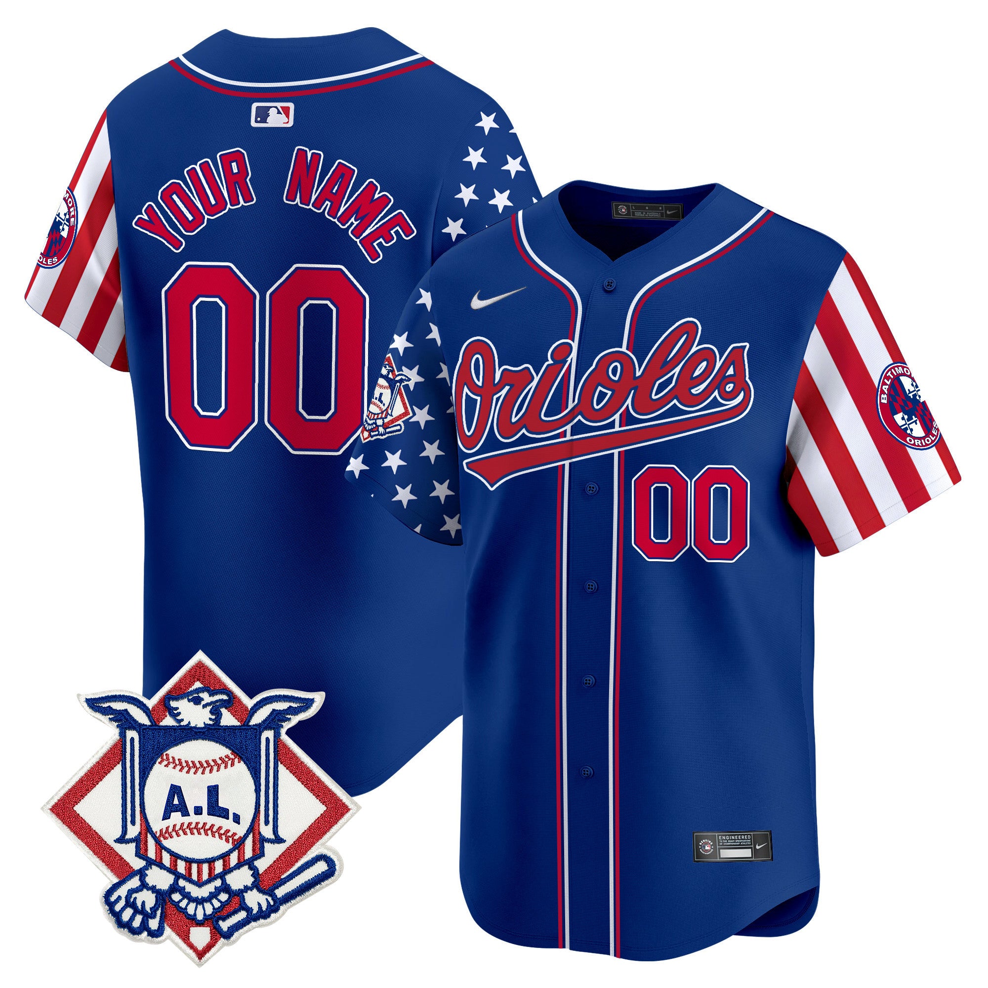 Baltimore Orioles 2024 Fourth of July Vapor Premier Limited Custom Jersey - All Stitched - Men, Royal