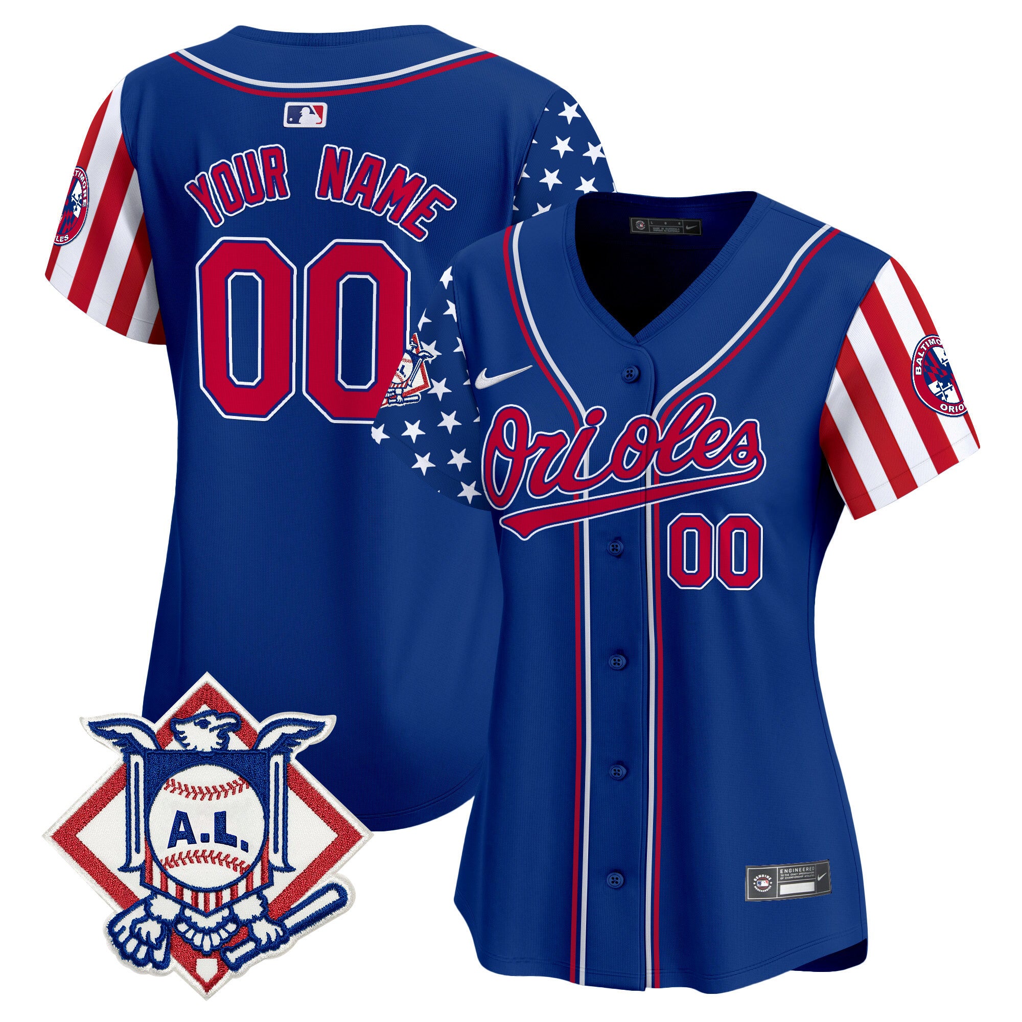 Baltimore Orioles 2024 Fourth of July Vapor Premier Limited Custom Jersey - All Stitched - Women, Royal