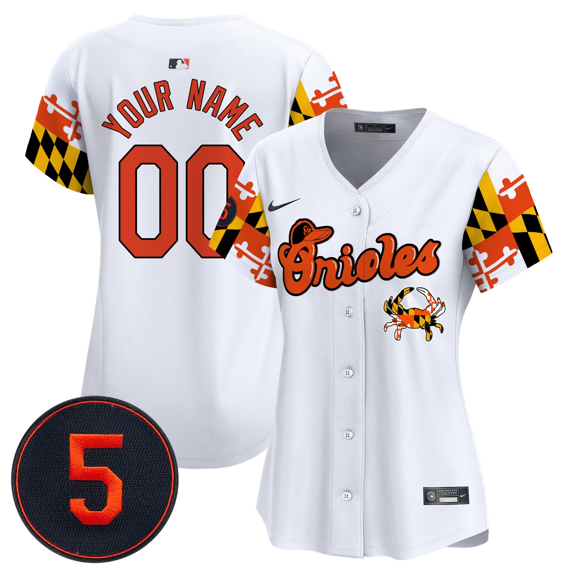 Baltimore Orioles Robinson Patch Vapor Premier Limited Custom Jersey V7 - All Stitched - Women, White