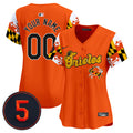 Baltimore Orioles Robinson Patch Vapor Premier Limited Custom Jersey V7 - All Stitched - Women, Orange