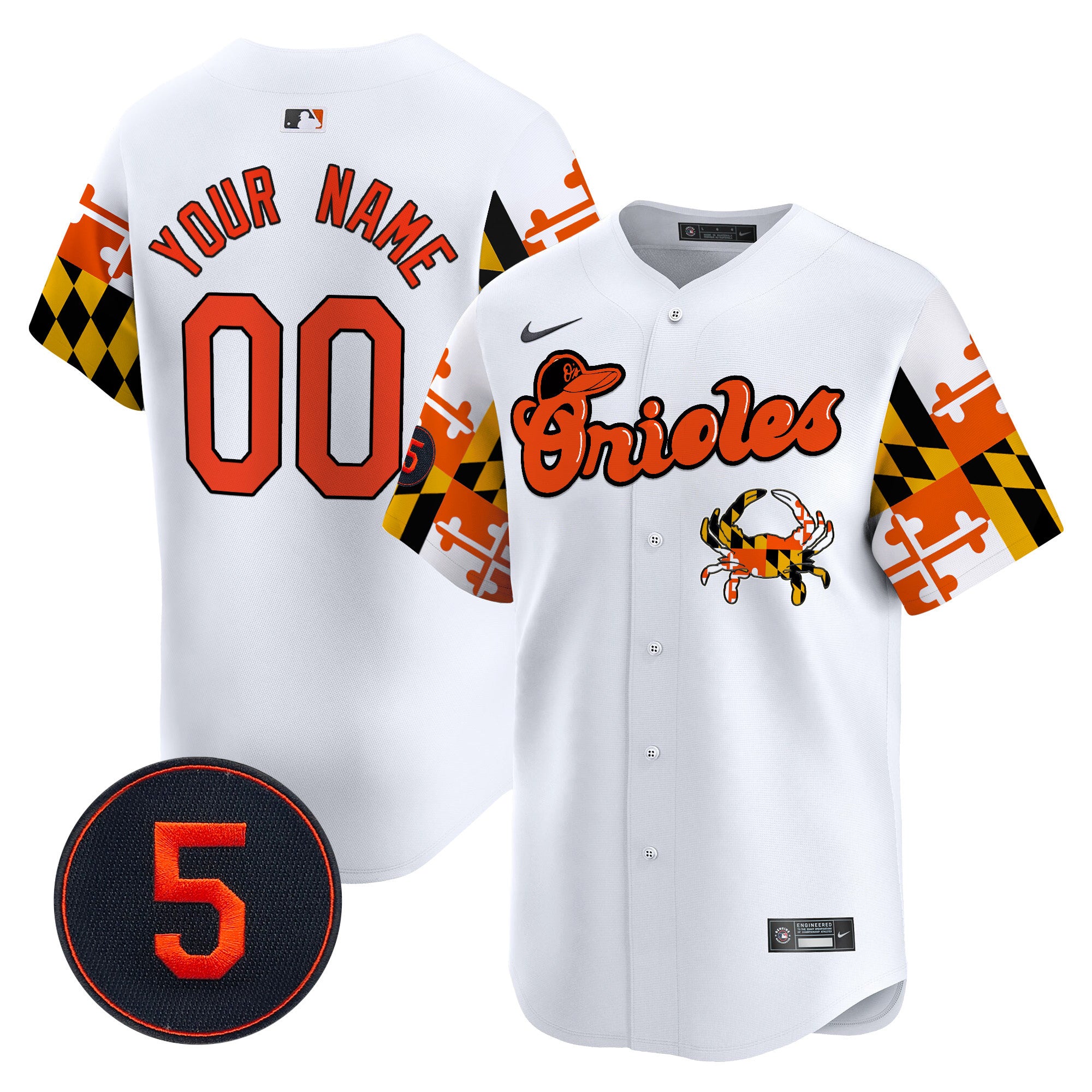 Baltimore Orioles Robinson Patch Vapor Premier Limited Custom Jersey V7 - All Stitched - Men, White