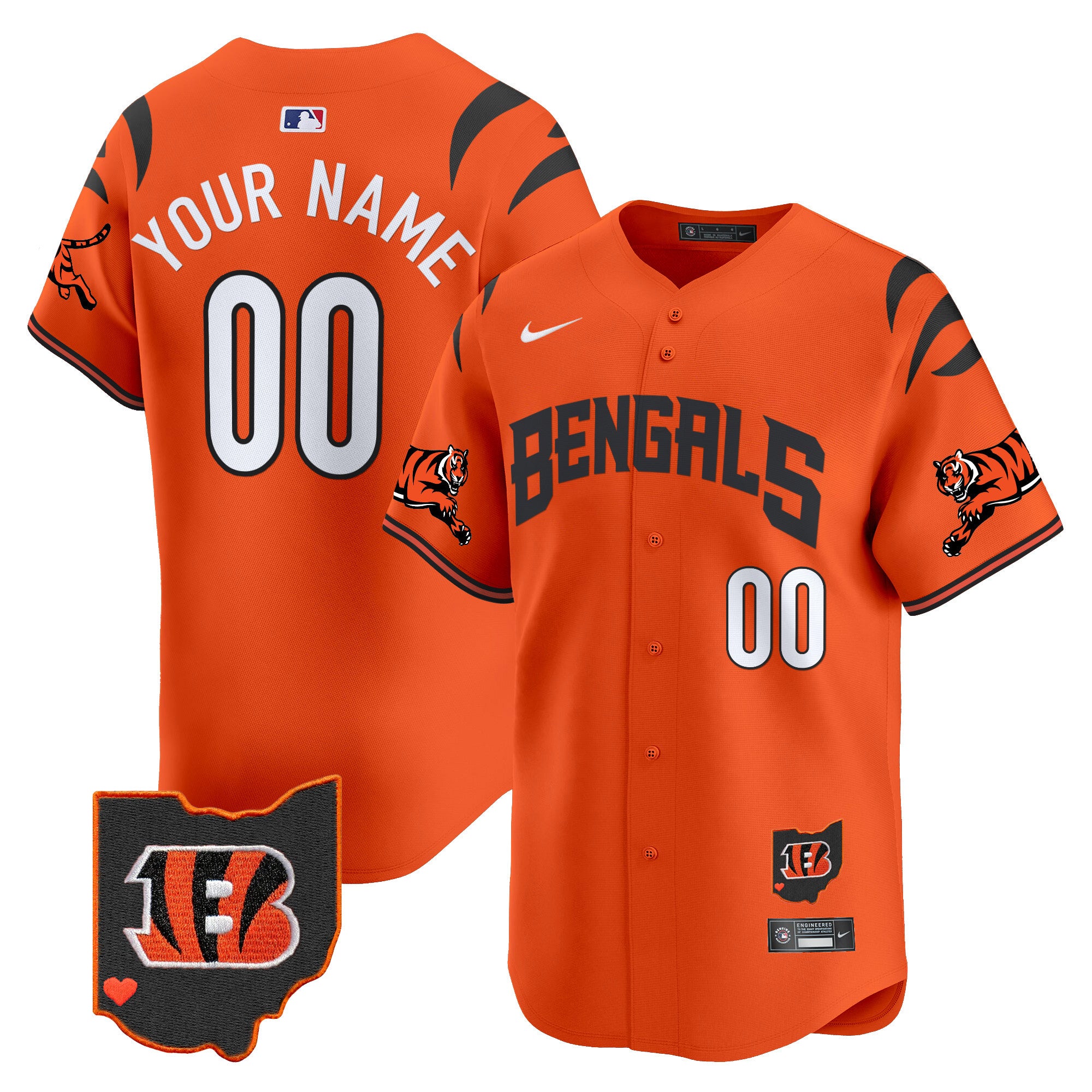 Bengals Vapor Premier Limited Custom Jersey - All Stitched - Men, Orange
