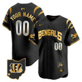 Bengals Vapor Premier Limited Custom Jersey - All Stitched - Men, Black Gold