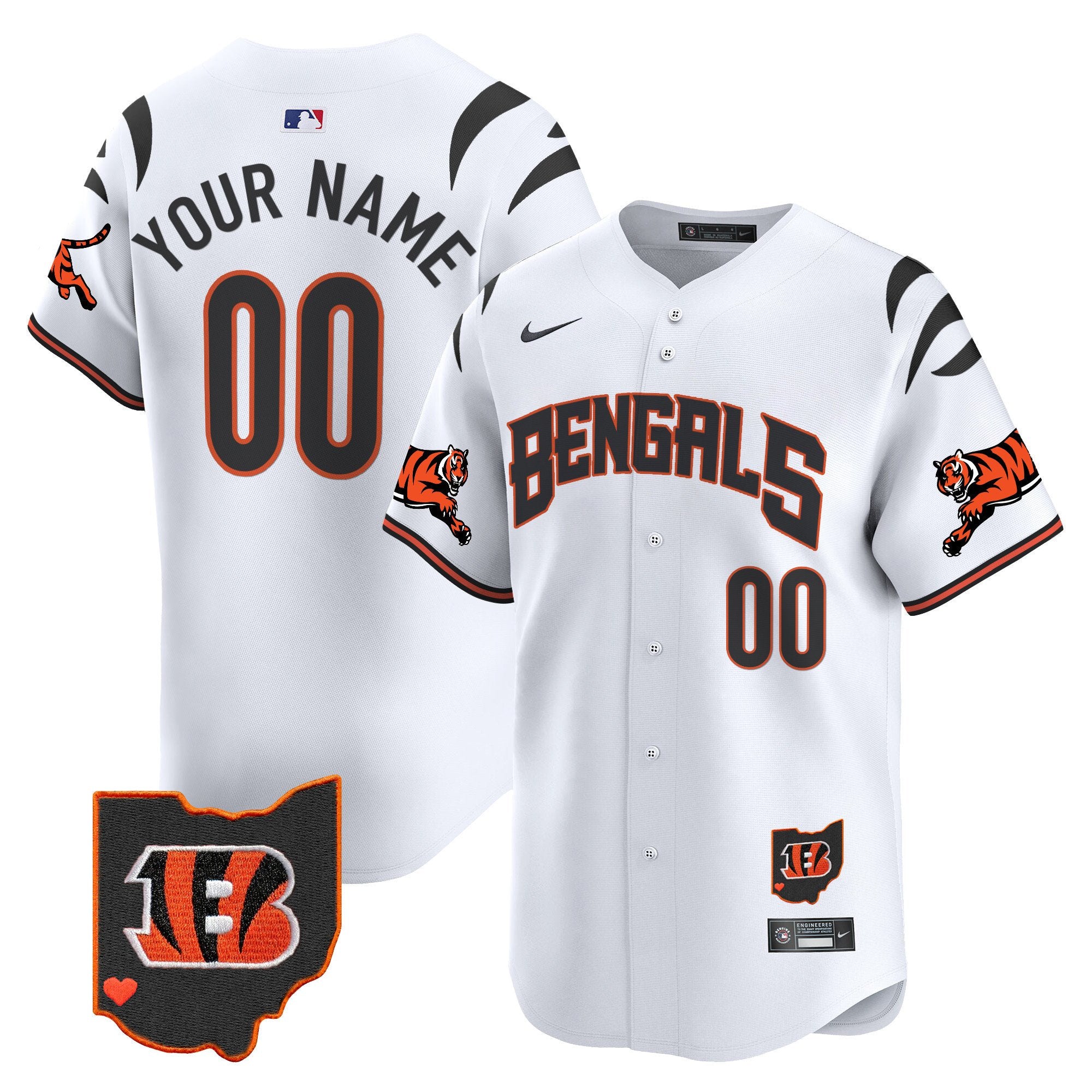 Bengals Vapor Premier Limited Custom Jersey - All Stitched - Men, White