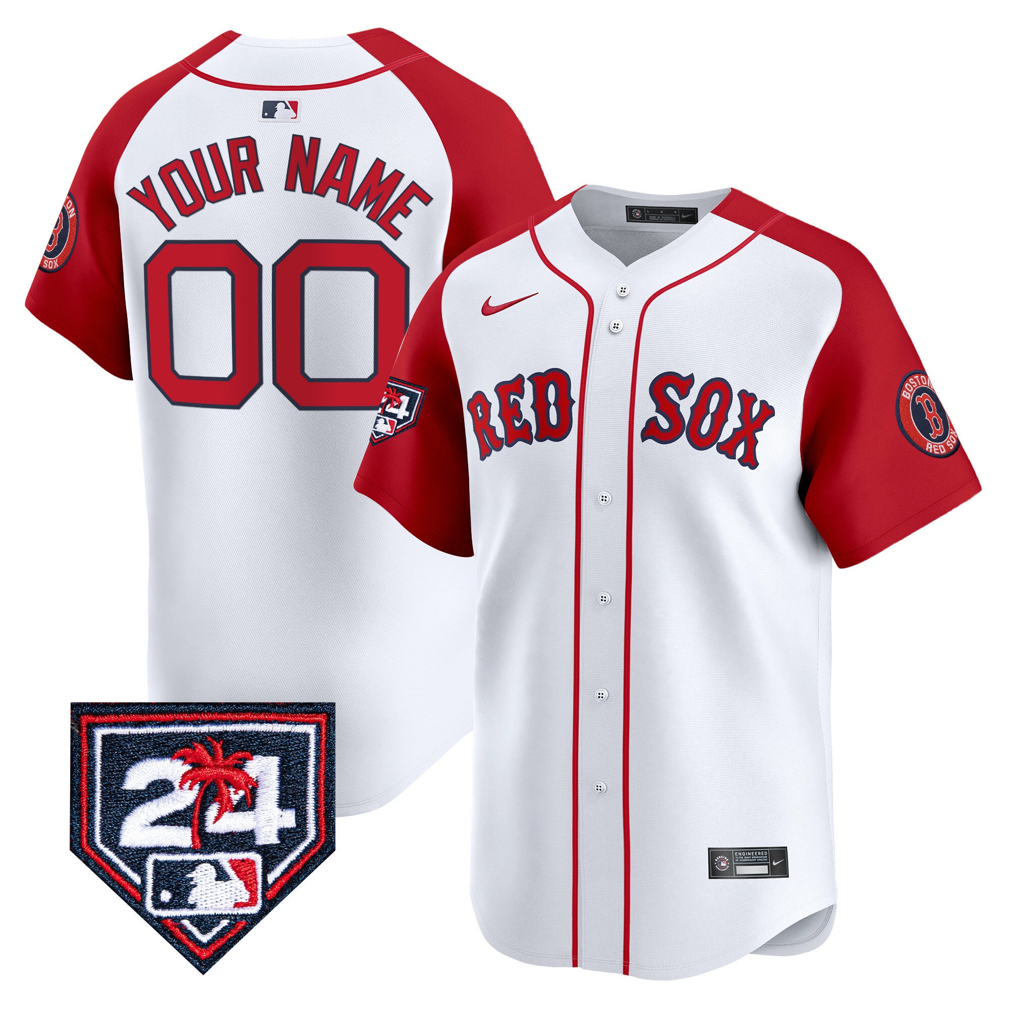 Boston Red Sox 2024 Spring Training Patch Vapor Premier Limited Custom Jersey - All Stitched - Men, Red Alternate