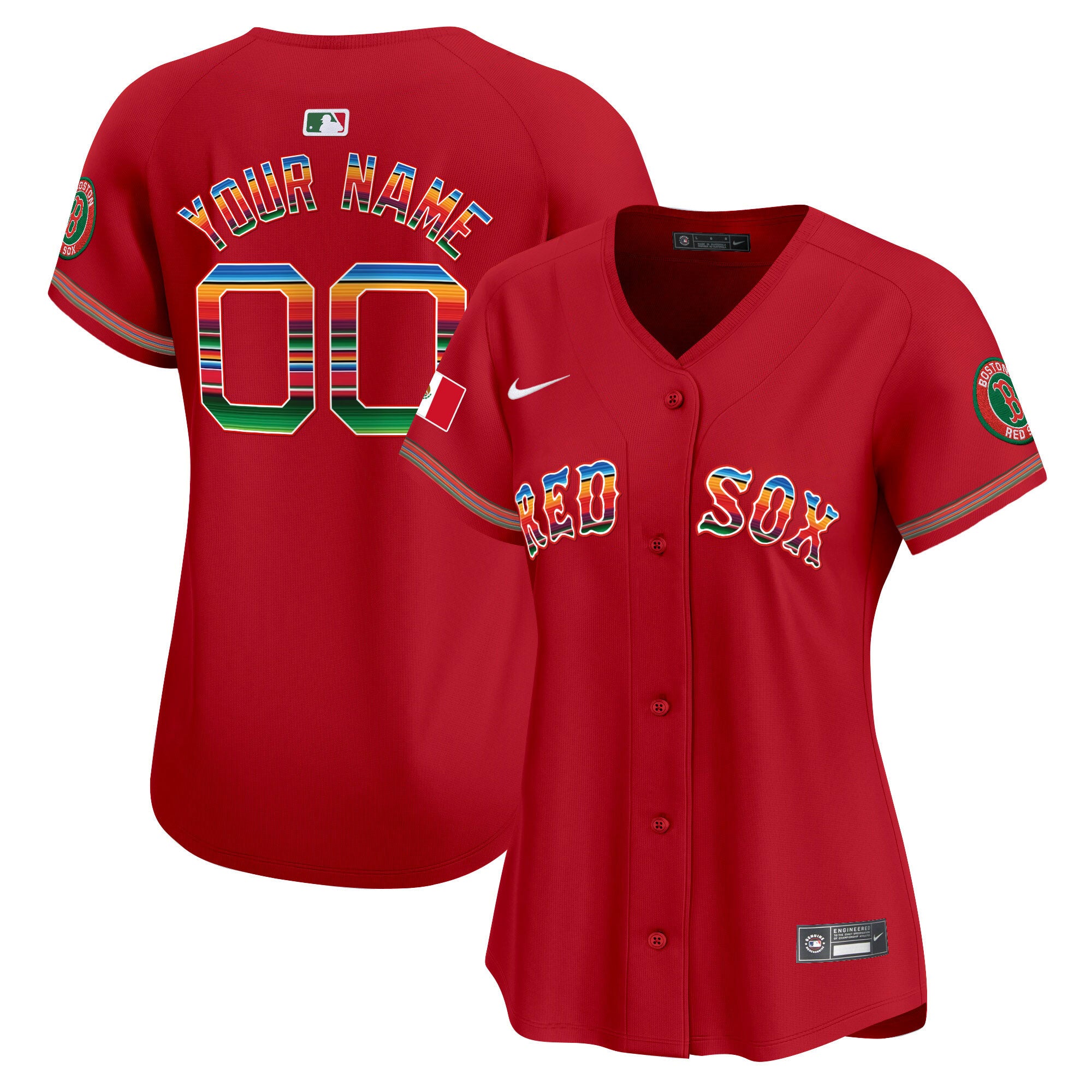Boston Red Sox Mexico Vapor Premier Limited Custom Jersey - All Stitched - Women, Red