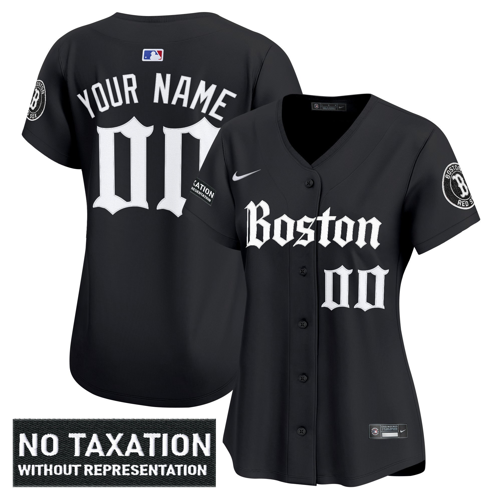 Boston Red Sox 'Retro Newspaper Edition' Vapor Premier Limited Custom Jersey - All Stitched - Women, Black