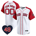 Boston Red Sox Tim Wakefield Patch Vapor Premier Limited Custom Jersey - All Stitched - Men, Red Alternate