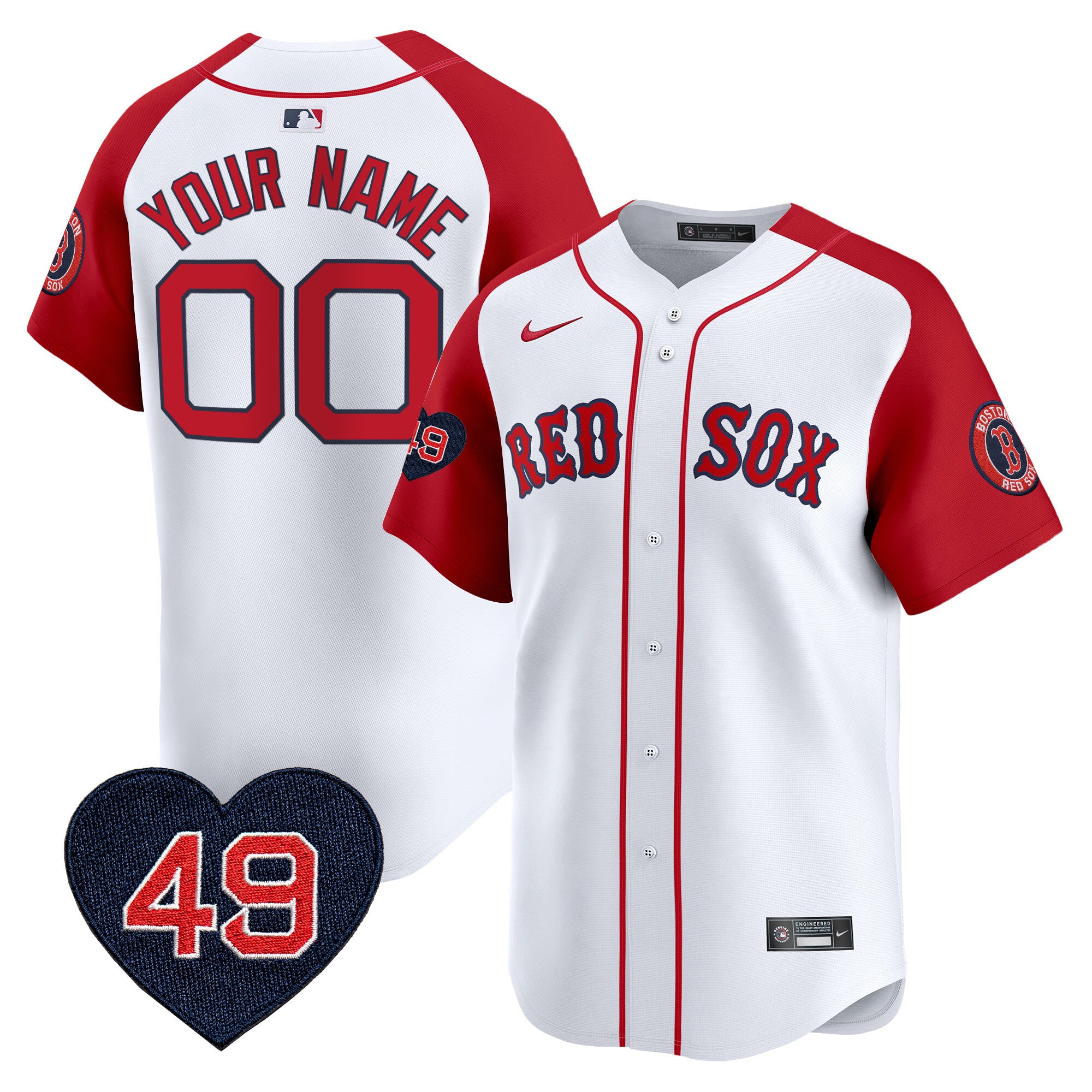 Boston Red Sox Tim Wakefield Patch Vapor Premier Limited Custom Jersey - All Stitched - Men, Red Alternate