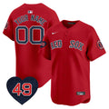 Boston Red Sox Tim Wakefield Patch Vapor Premier Limited Custom Jersey - All Stitched - Men, Red