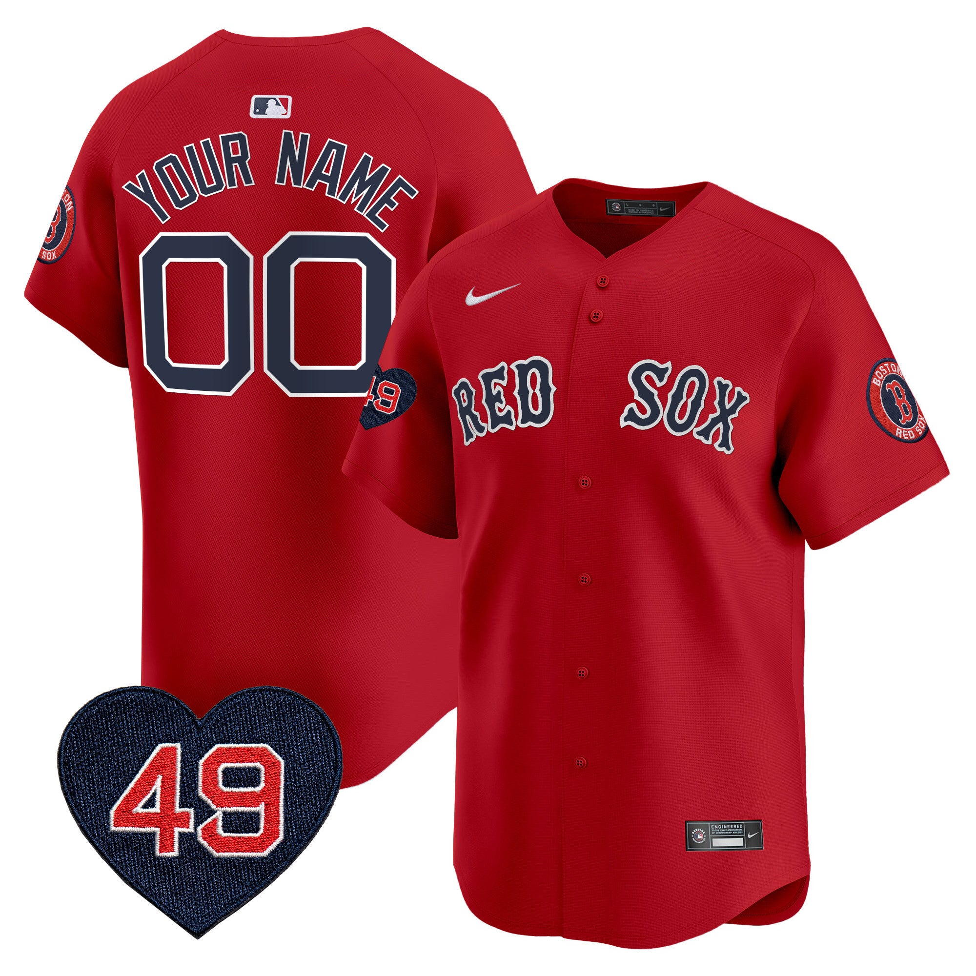 Boston Red Sox Tim Wakefield Patch Vapor Premier Limited Custom Jersey - All Stitched - Men, Red