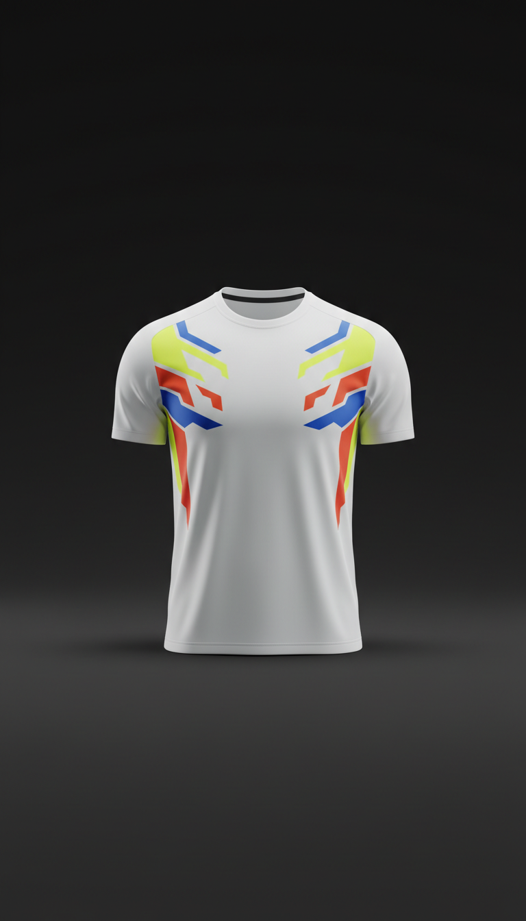 Pure White Jersey with Neon Accents