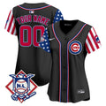 Chicago Cubs 2024 Fourth of July Vapor Premier Limited Custom Jersey V2 - All Stitched - Youth, Black